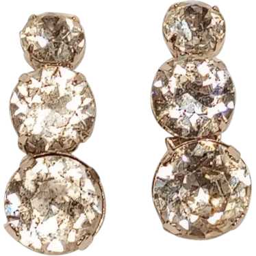 Eisenberg rhinestone drop clip earrings early 195… - image 1