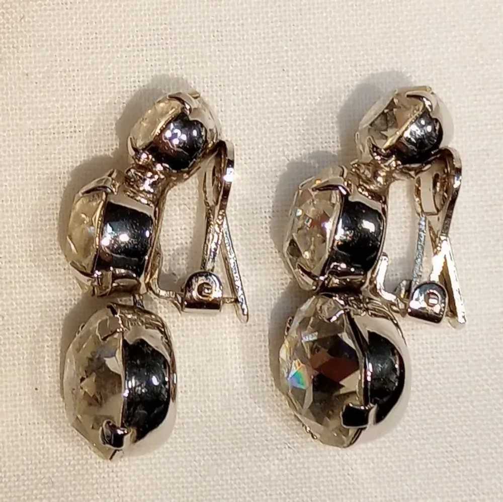 Eisenberg rhinestone drop clip earrings early 195… - image 2