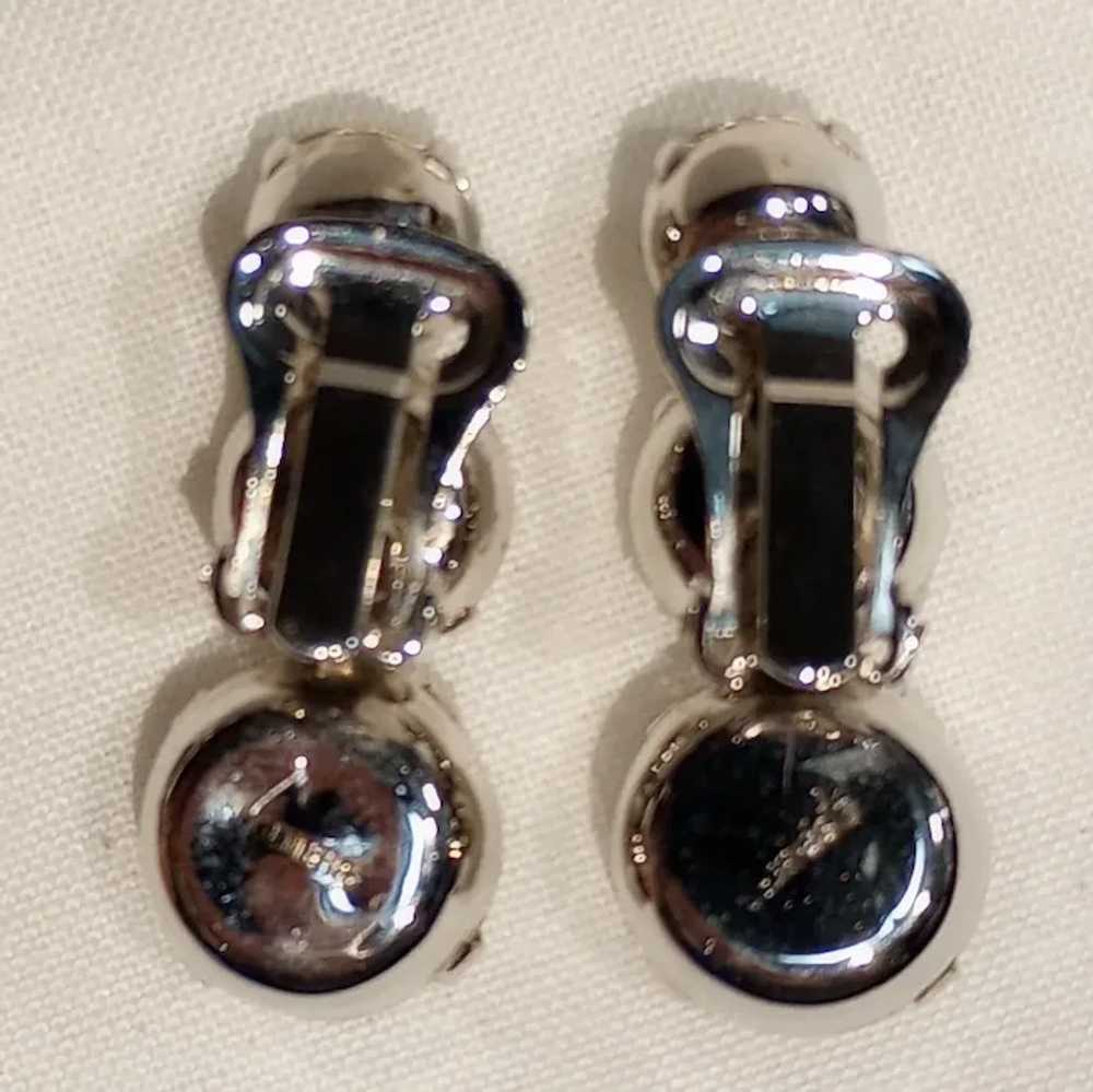 Eisenberg rhinestone drop clip earrings early 195… - image 3