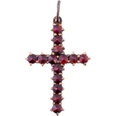 Bohemian Garnet Cross Pendant