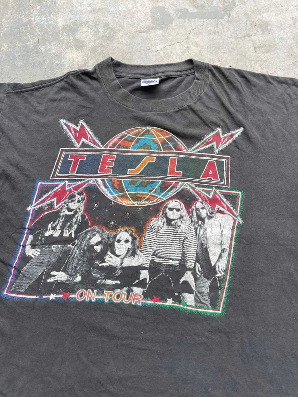 Band Tees × Tesla × Vintage Vintage 90s Tesla On … - image 3