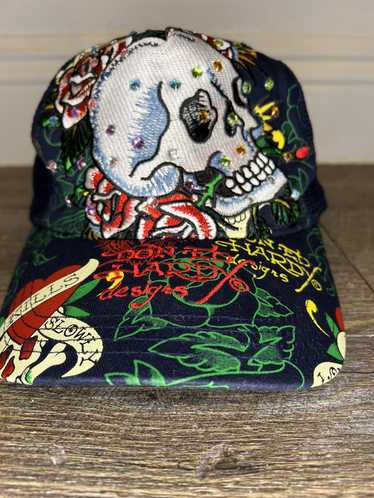 VTG Christian Audigier Don Ed Hardy Rhinestone Tiger Love Kills Trucker Hat  new