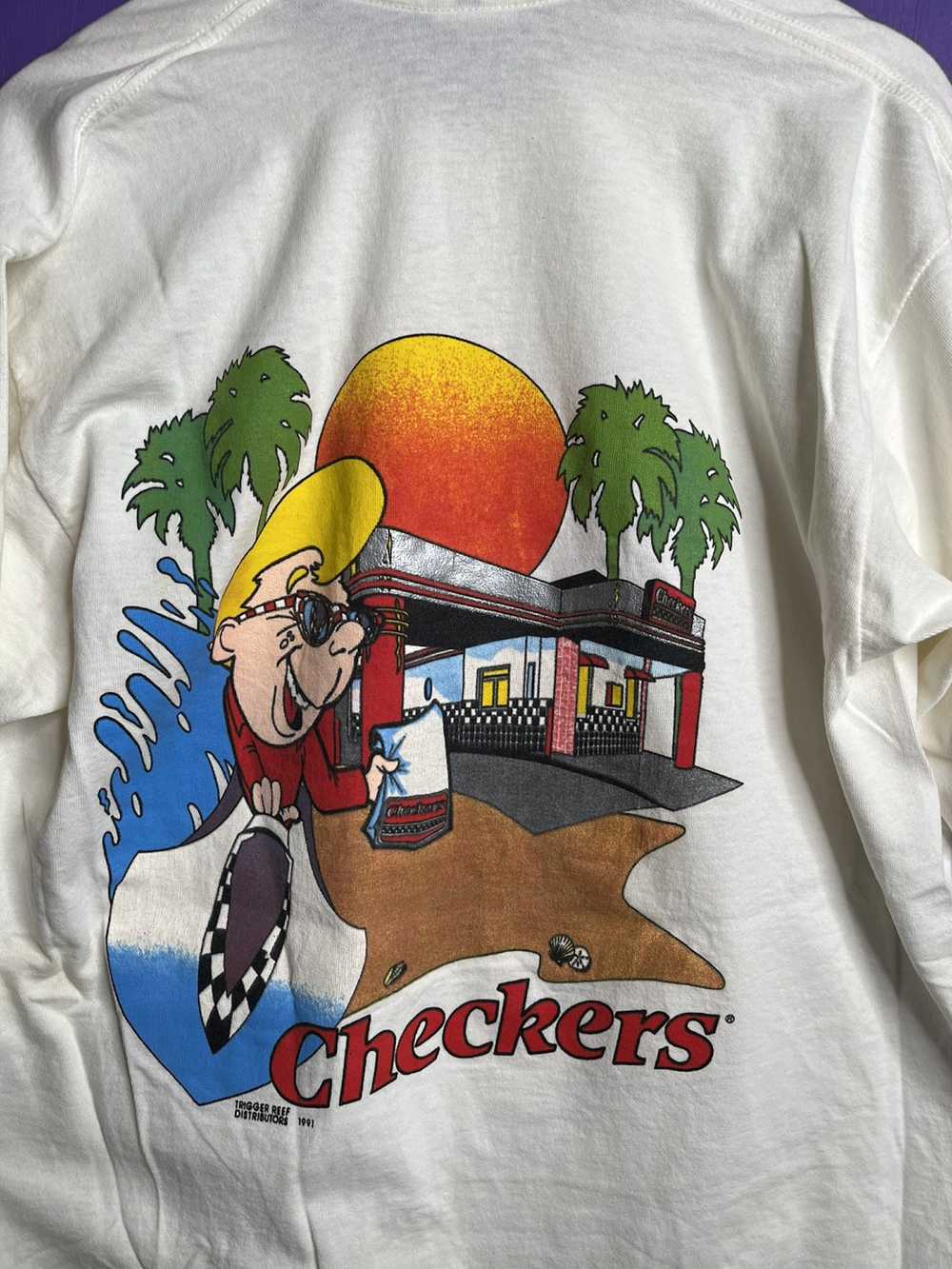 Made In Usa × Vintage Vintage 90s Checkers burger… - image 3