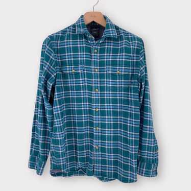 Grayers Grayers Green Blue Plaid Flannel Shirt Med