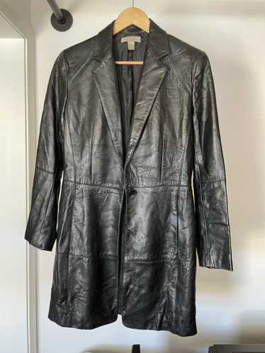Vintage Anne Klein 90's leather trench coat