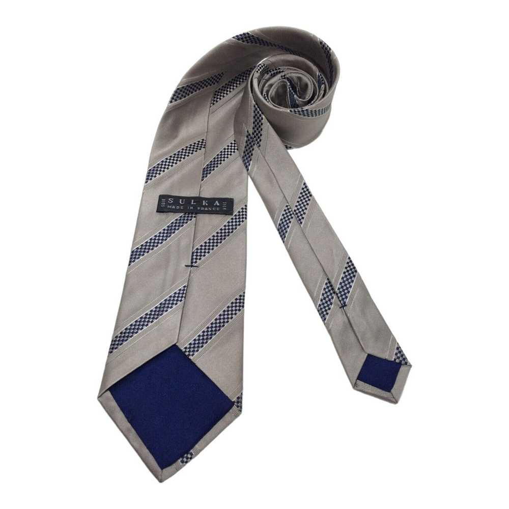Sulka SULKA Striped Silk Tie Made In France 58"/3… - image 3