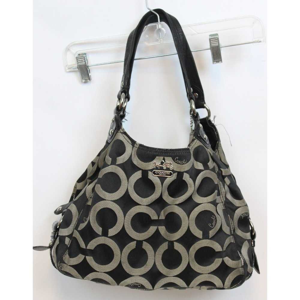 Coach Coach Maggie Mia Optic Grey Canvas Hobo Bag… - image 1