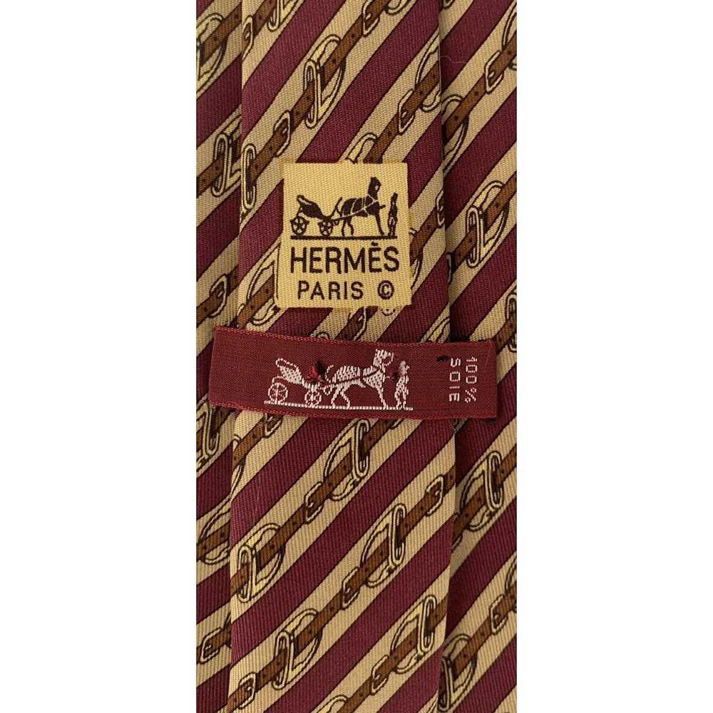 Hermes HERMÈS Striped Equestrian Tie Silk 57”/3".… - image 5