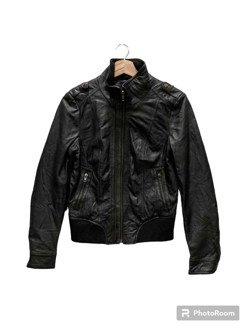 Archival Clothing × Zara Zara Basic Leather Jacket - image 1