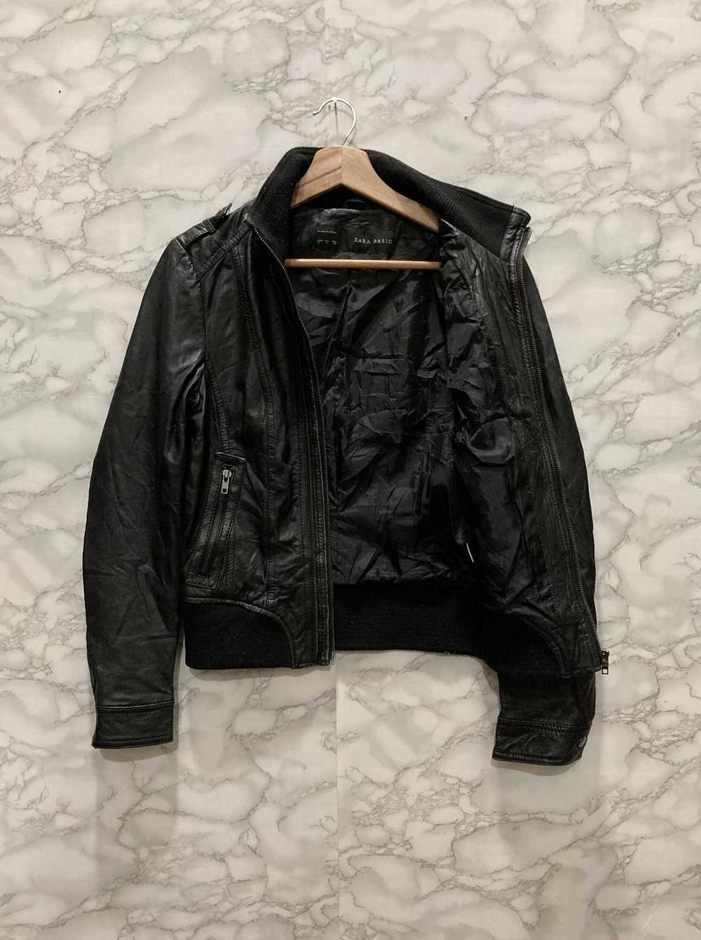 Archival Clothing × Zara Zara Basic Leather Jacket - image 4