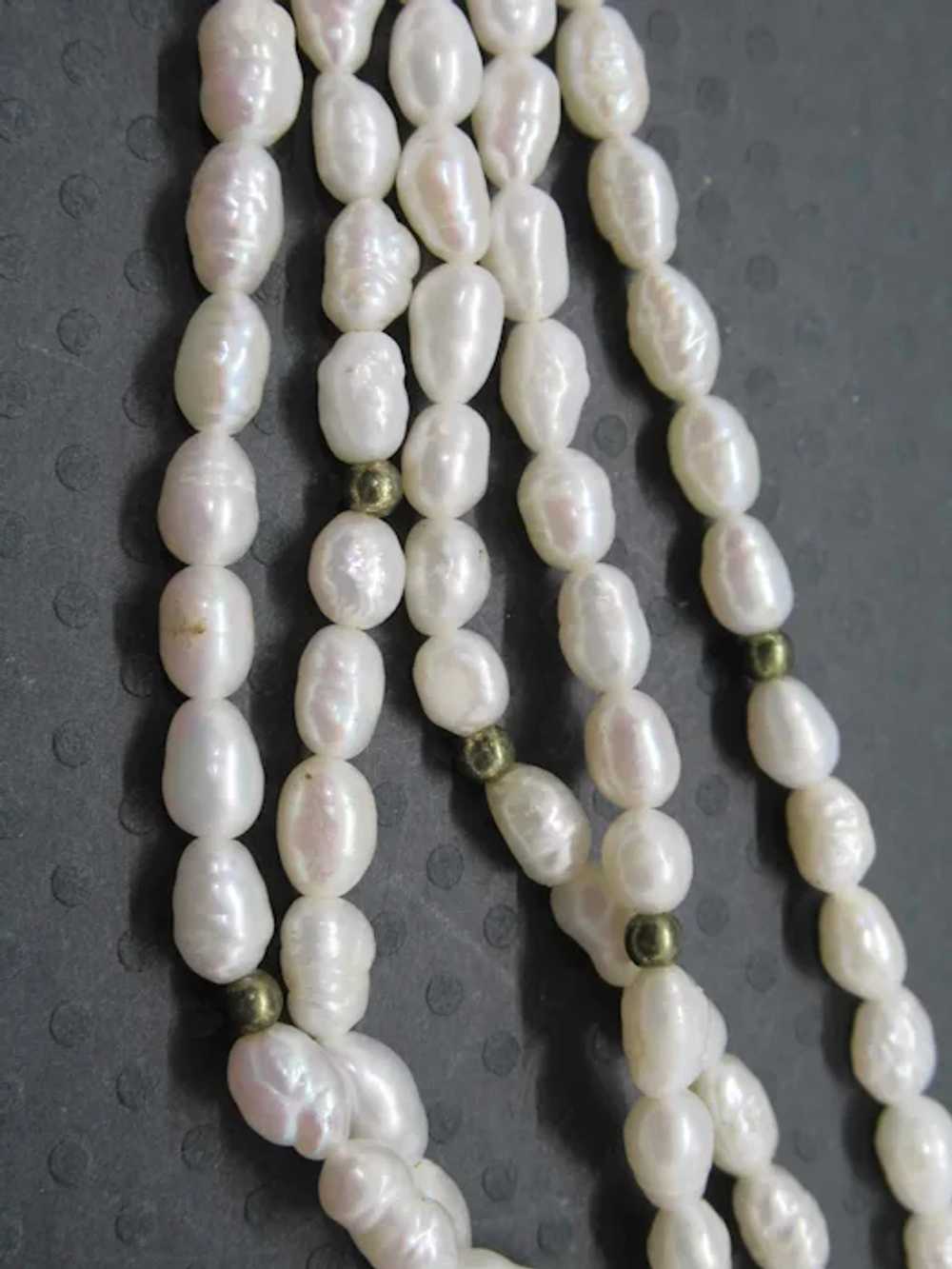Five Strand Cultured Freshwater Rice Pearl Neckla… - image 5