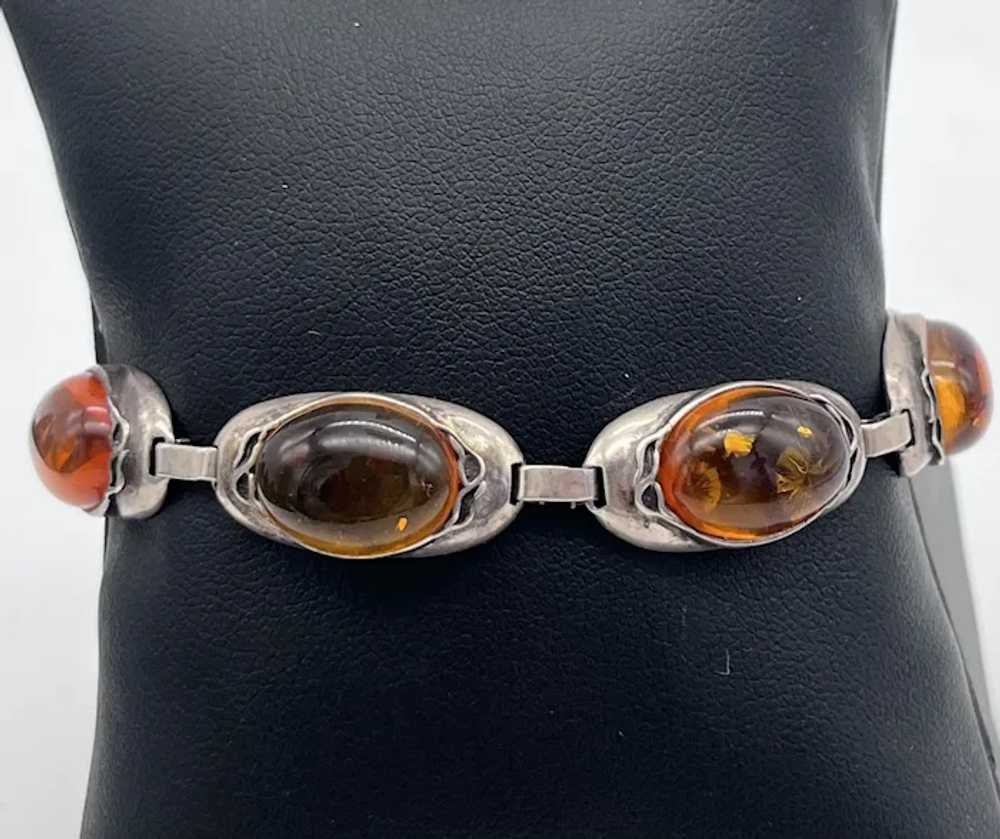 Sterling Silver and Amber Bracelet 14.6g - image 2