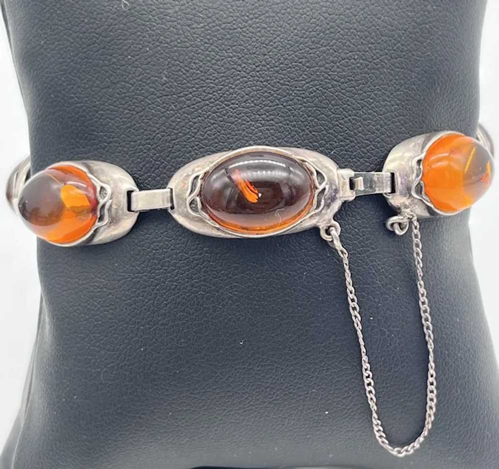 Sterling Silver and Amber Bracelet 14.6g - image 3