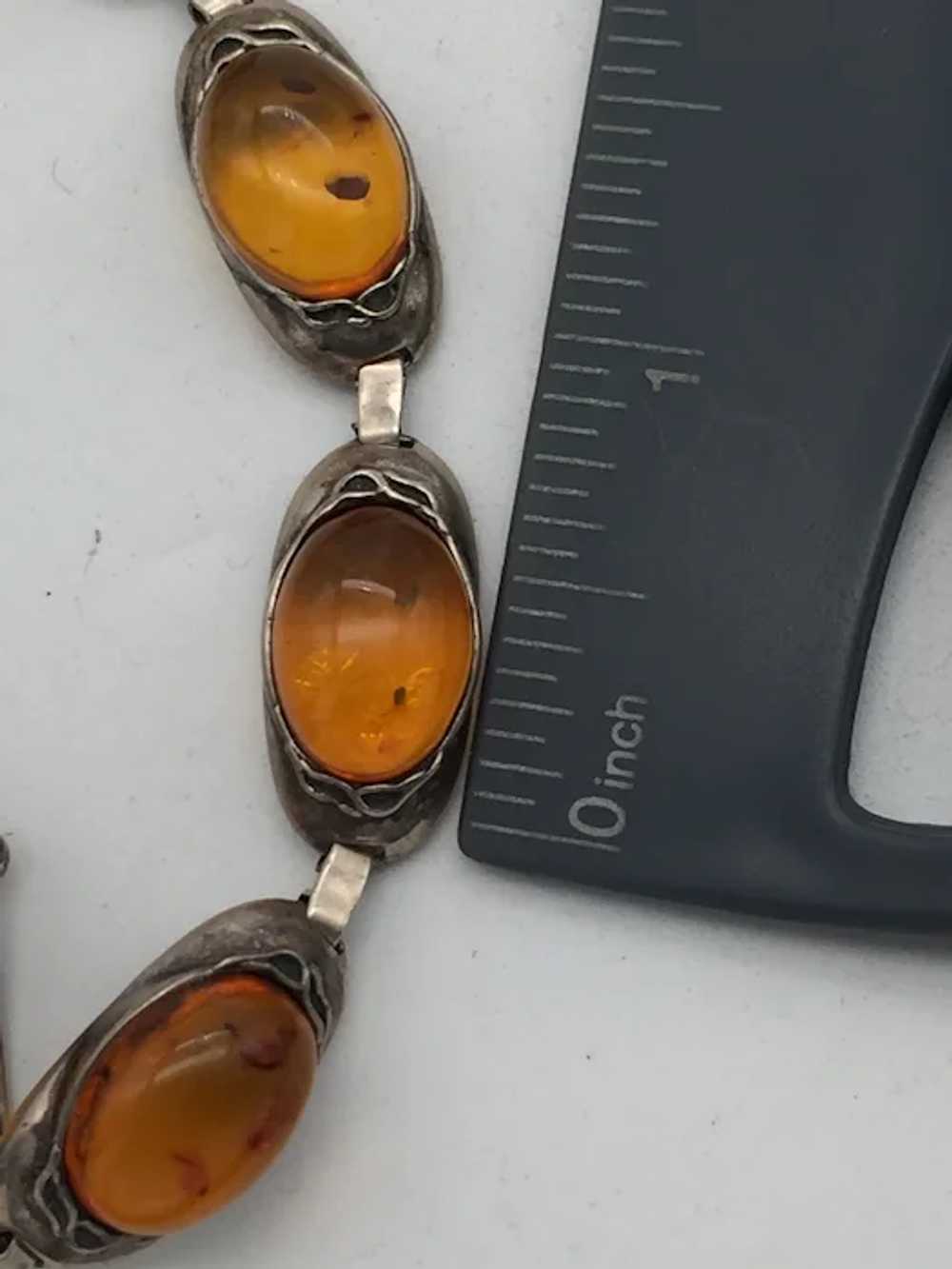 Sterling Silver and Amber Bracelet 14.6g - image 4