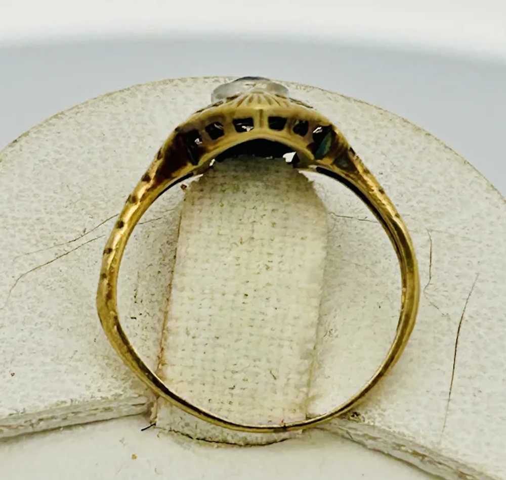 Antique Edwardian Montana Sapphire & Diamond Ring… - image 5