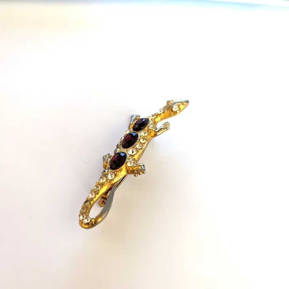 Purple Rhinestone Lizard Pin - image 2