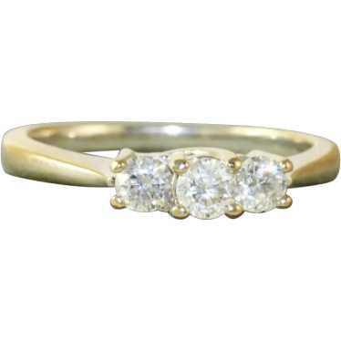 Estate 14K 0.50 CT Three Stone Diamond Ring