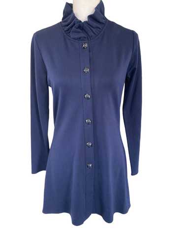 Sara Campbell Navy Knit Button Up Dress, S