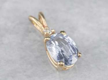 Pale Blue Sapphire and Diamond Pendant - image 1
