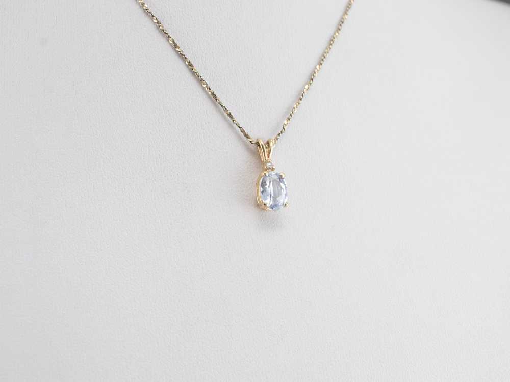 Pale Blue Sapphire and Diamond Pendant - image 9