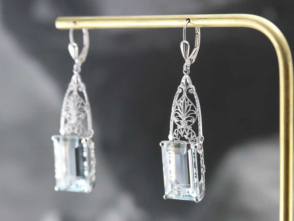 Gorgeous Aquamarine Drop Earrings - image 8