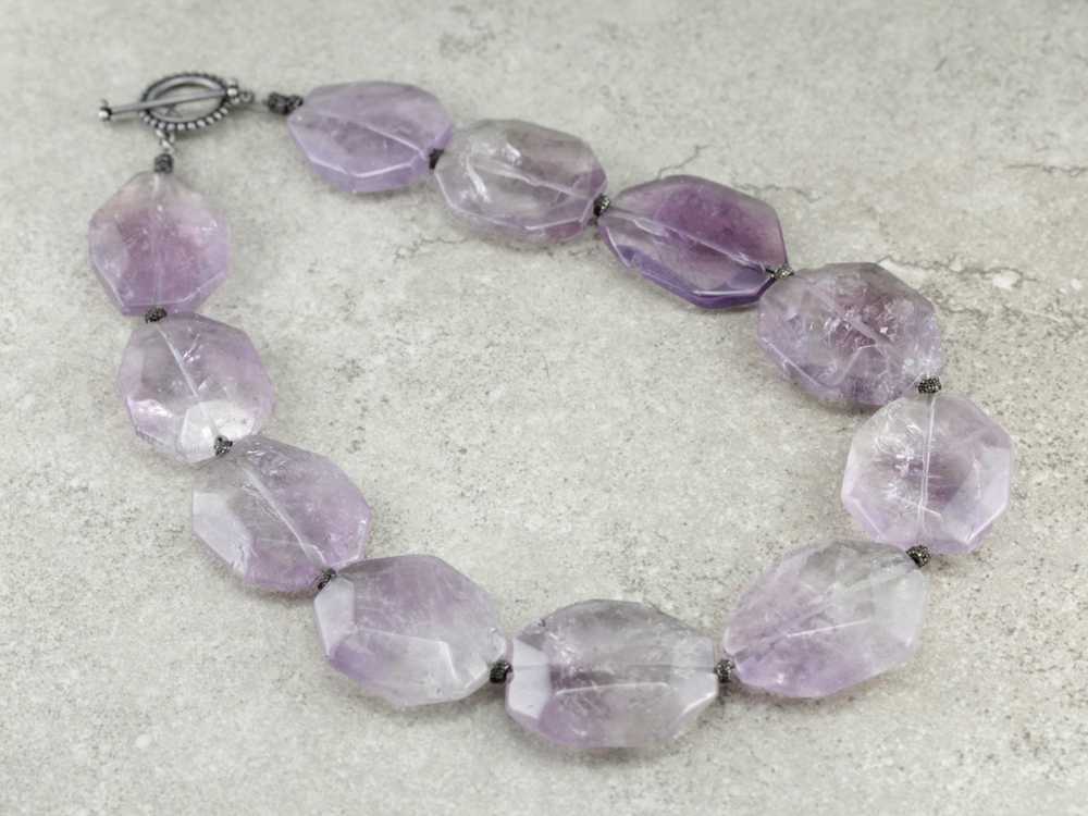 Chunky Amethyst Beaded Necklace - image 2