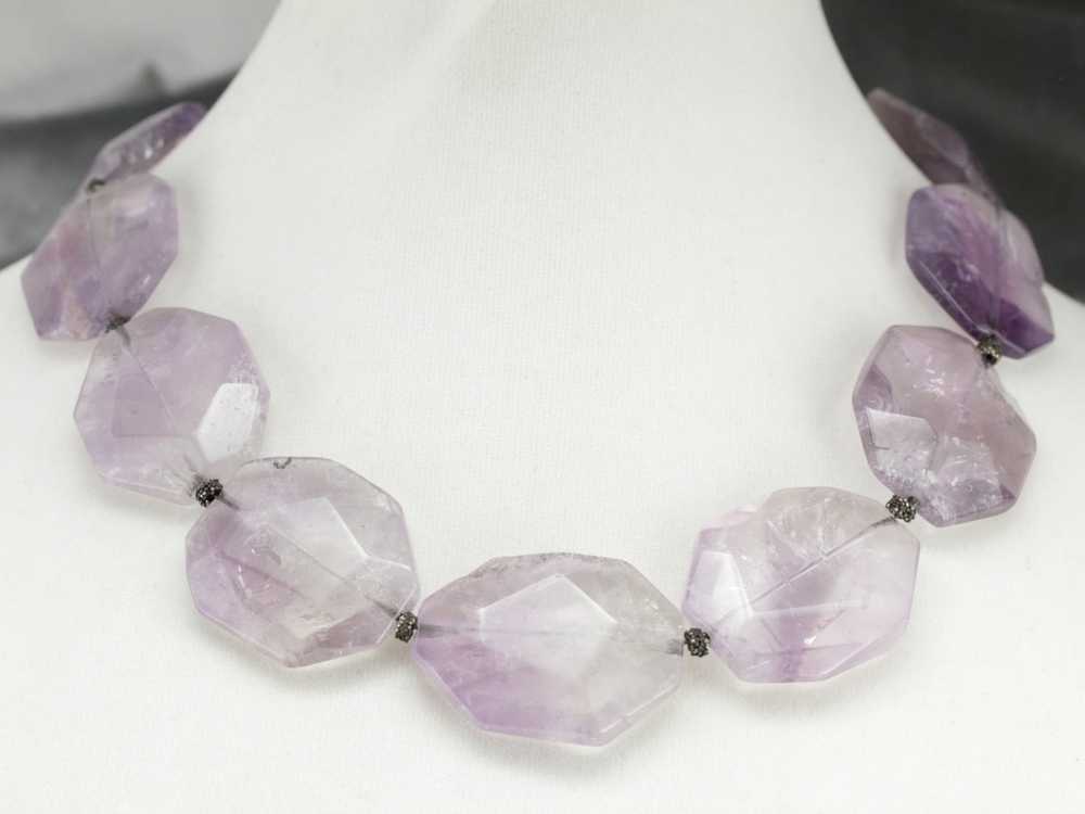 Chunky Amethyst Beaded Necklace - image 5
