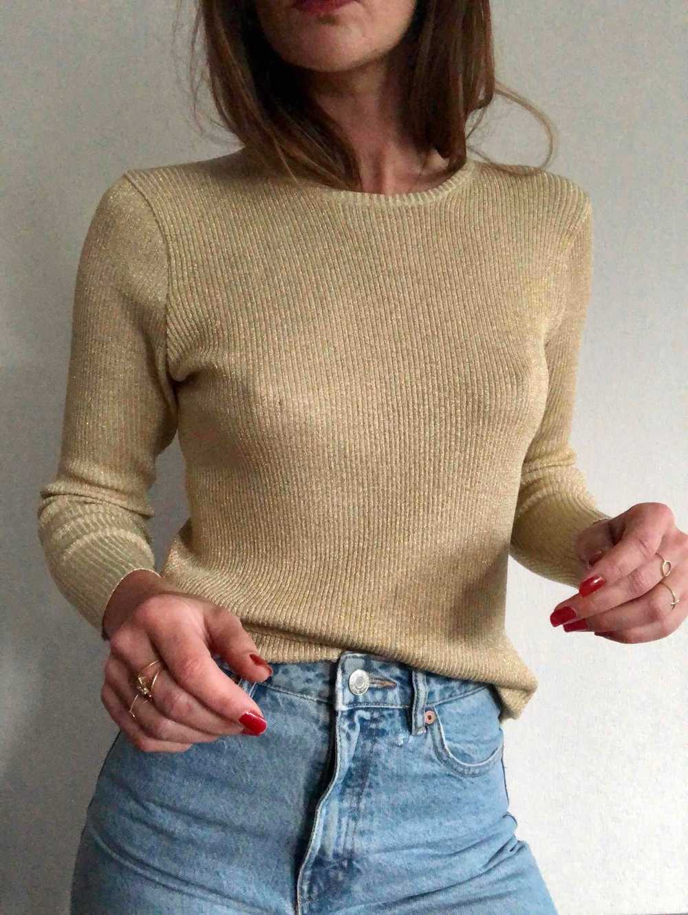 Fine ribbed sweater - Fine ribbed sweater with lo… - image 5