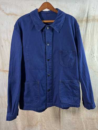 Vintage 60s French Blue Worker Chore Jackets Men's Indigo Coat Jacket  Outwear