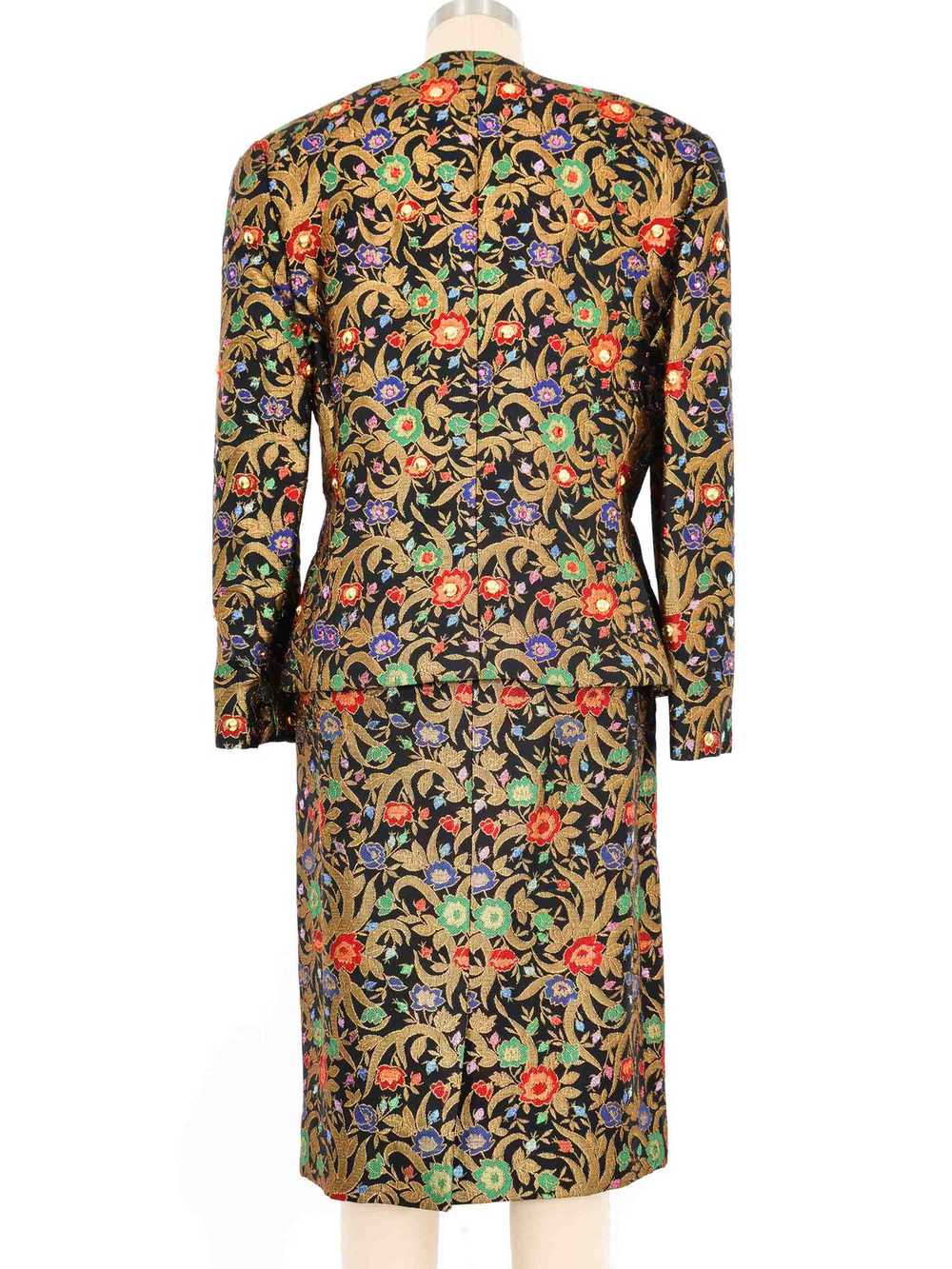 Adele Simpson Jewel Toned Brocade Suit - image 5