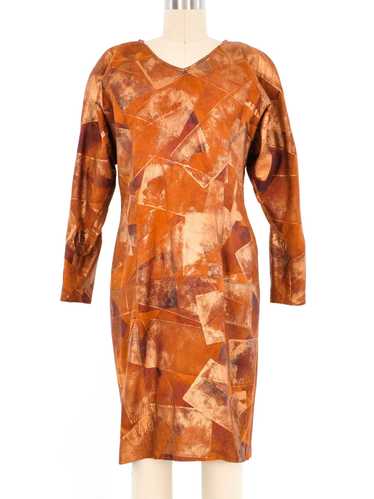 Copper Metallic Suede Dress
