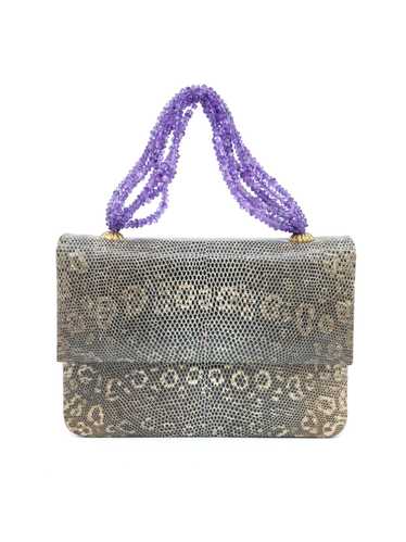 Darby Scott Lizard Skin Amethyst Handle Bag - image 1