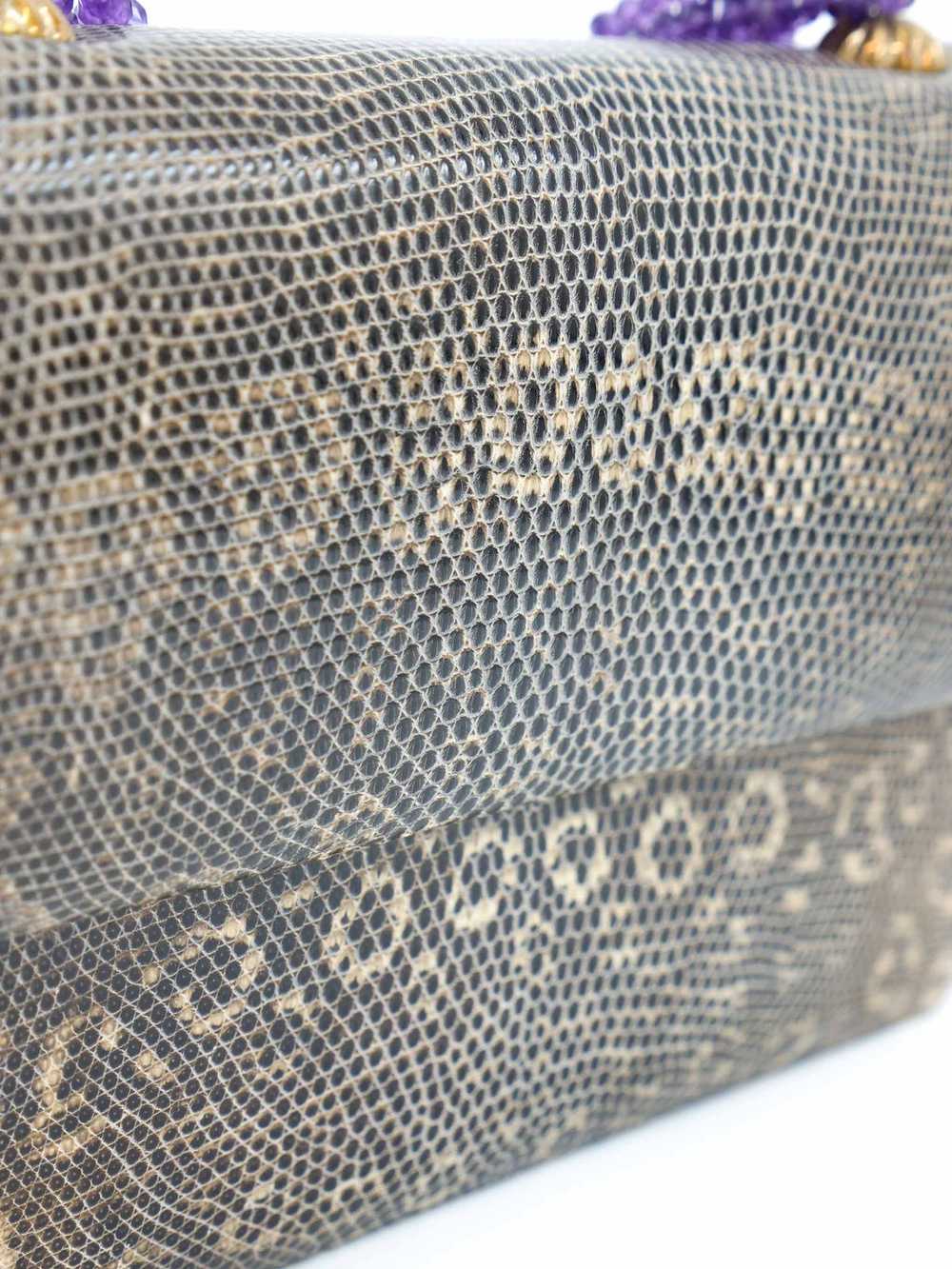 Darby Scott Lizard Skin Amethyst Handle Bag - image 2