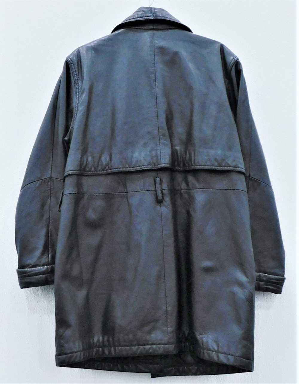 Wilson Black Leather Button Up Coat Womens SZ M - image 3