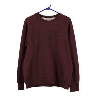 Carhartt Sweatshirt - Medium Burgundy Cotton Blend - image 1