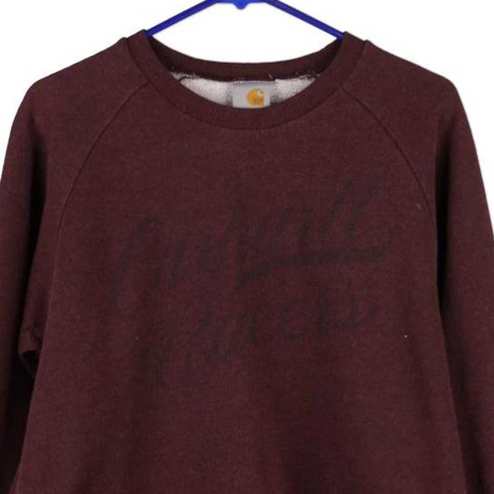 Carhartt Sweatshirt - Medium Burgundy Cotton Blend - image 3