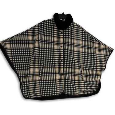 Rachel Roy Womens Black White Plaid Mock Neck Poc… - image 1