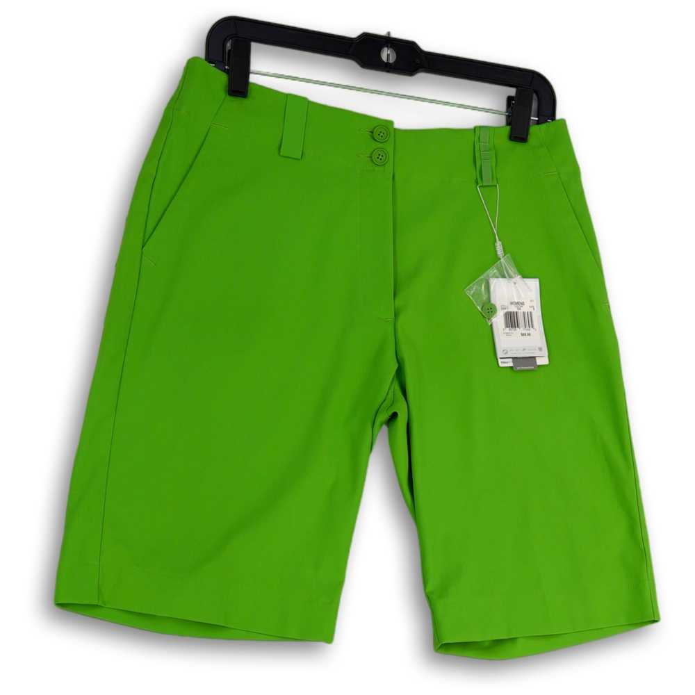 Nike NWT Womens Green Flat Front Slash Pockets St… - image 3