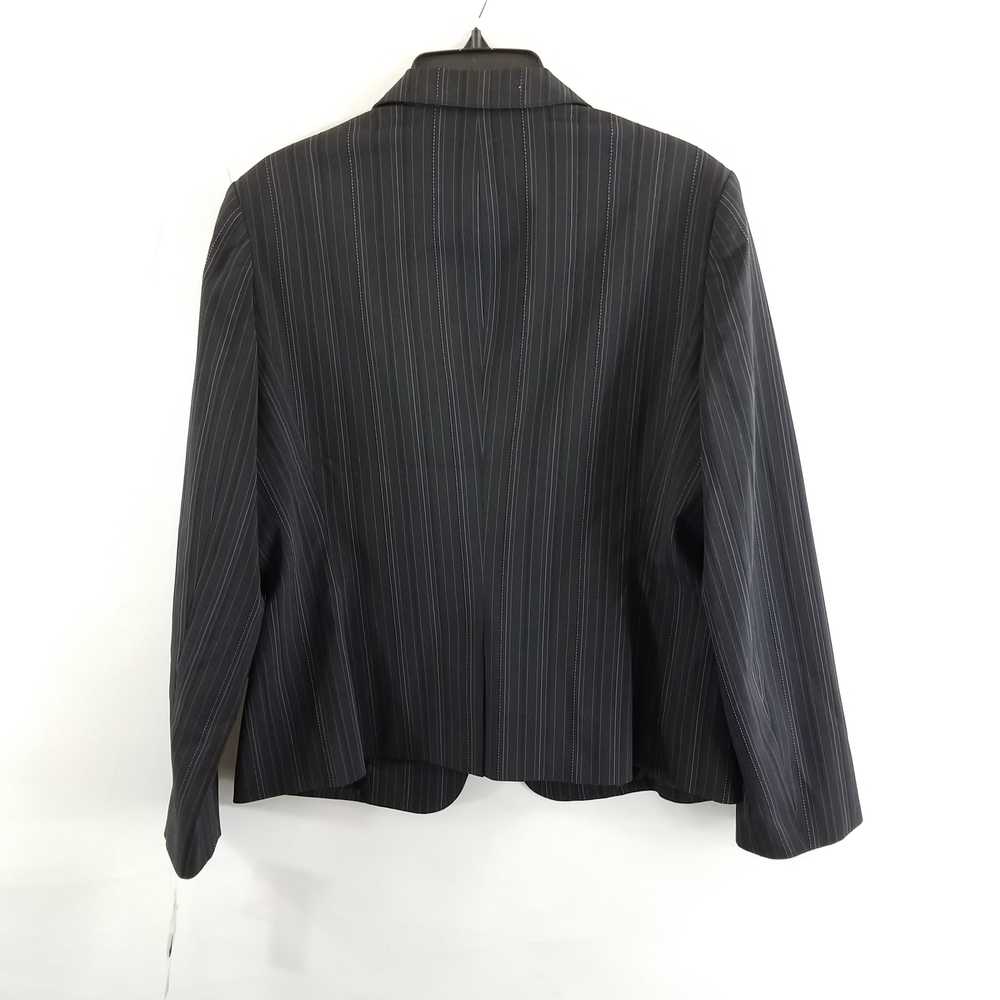 John Meyer Women Black Purple Pinstripe Button Up… - image 2