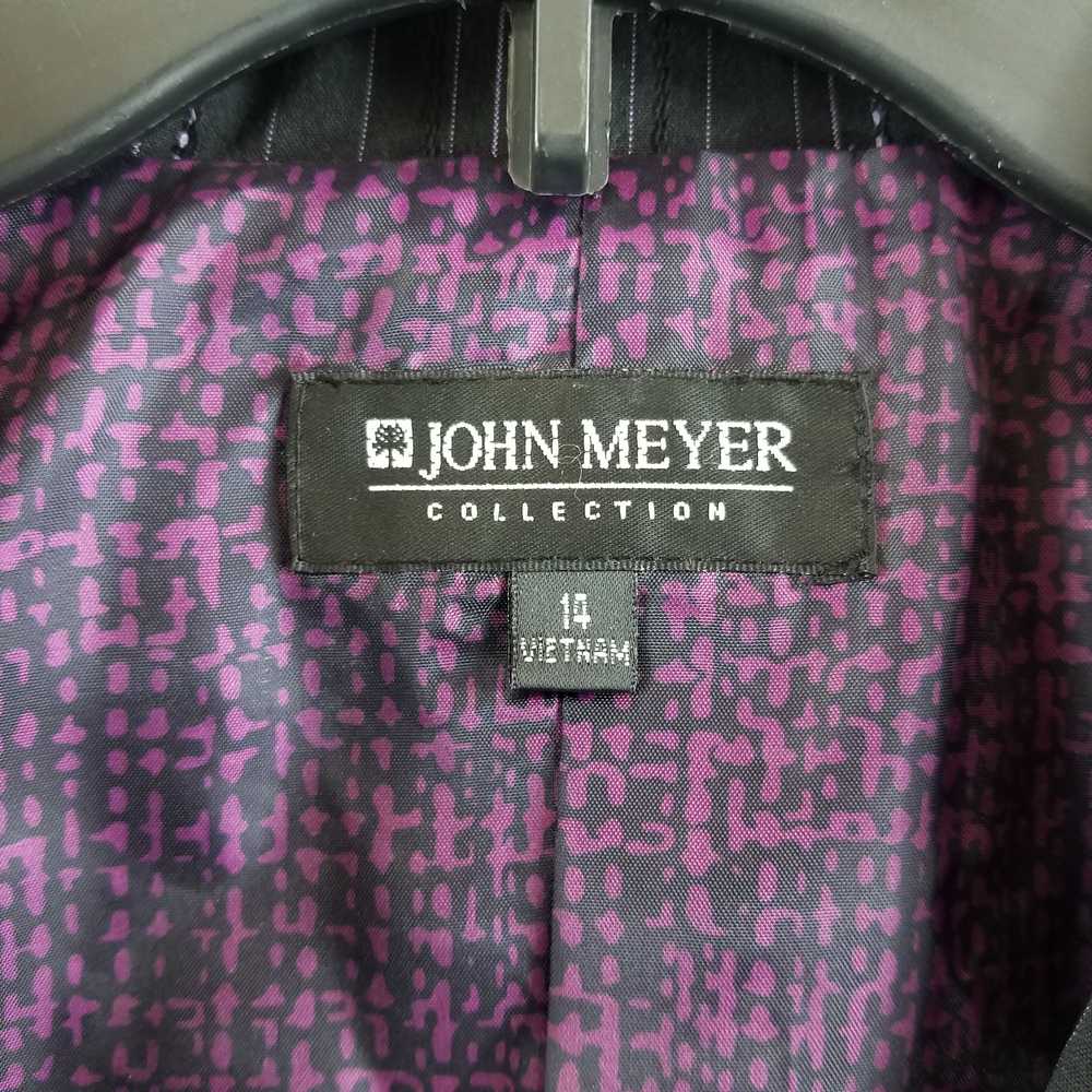 John Meyer Women Black Purple Pinstripe Button Up… - image 3