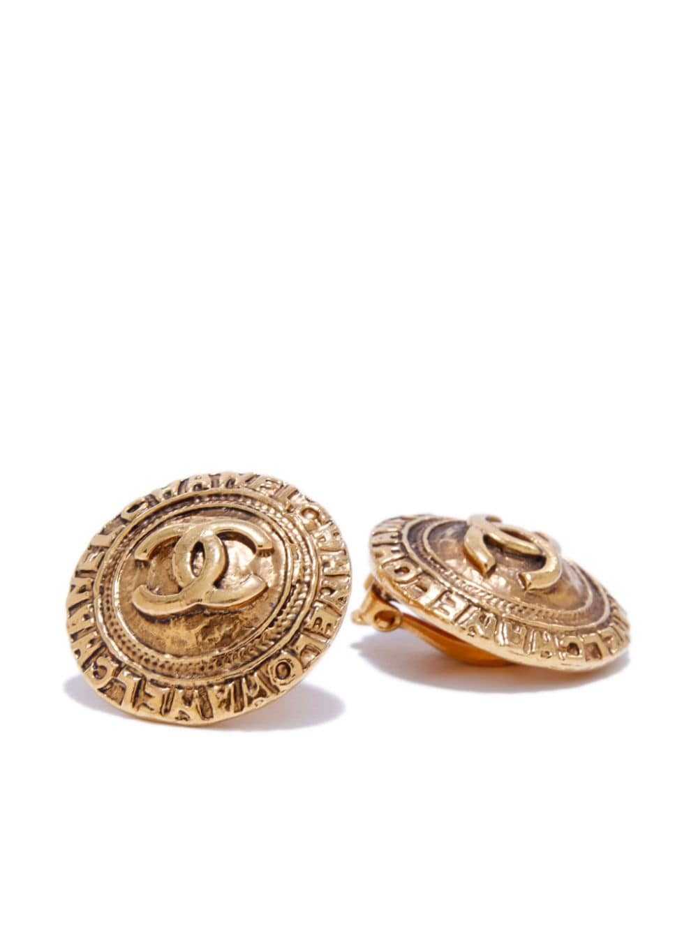 CHANEL Pre-Owned 1980-1990s CC clip-on earrings -… - image 2