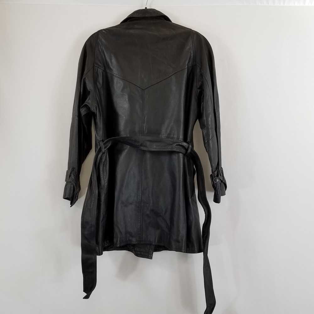 Metropolitan New York women Black Leather Trench … - image 2