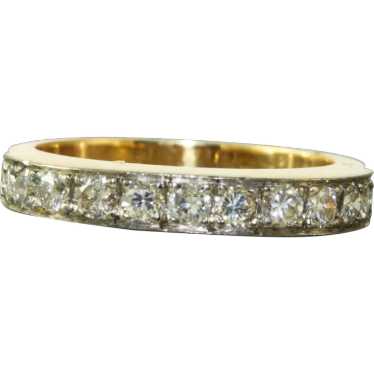 18K 0.88 CT Retro Diamond Band - image 1