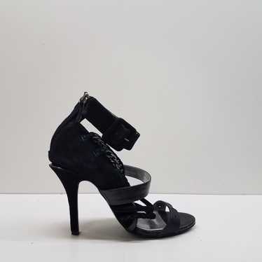 BEBE Black Suede Leather Ankle Zip Strap Sandal P… - image 1