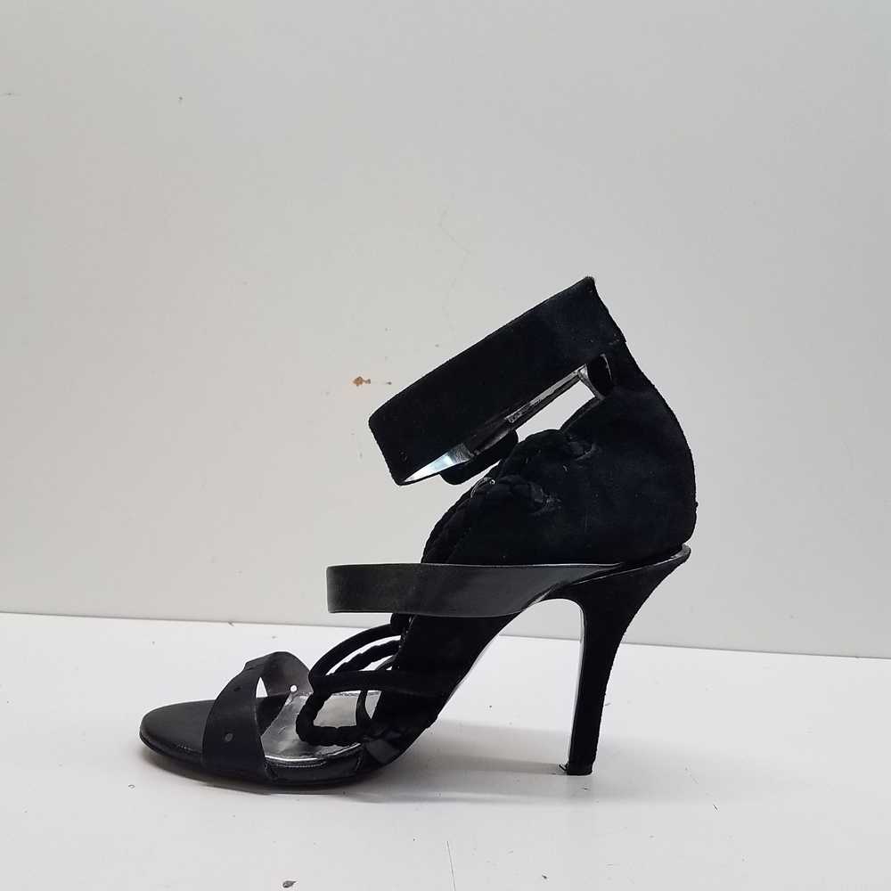 BEBE Black Suede Leather Ankle Zip Strap Sandal P… - image 2