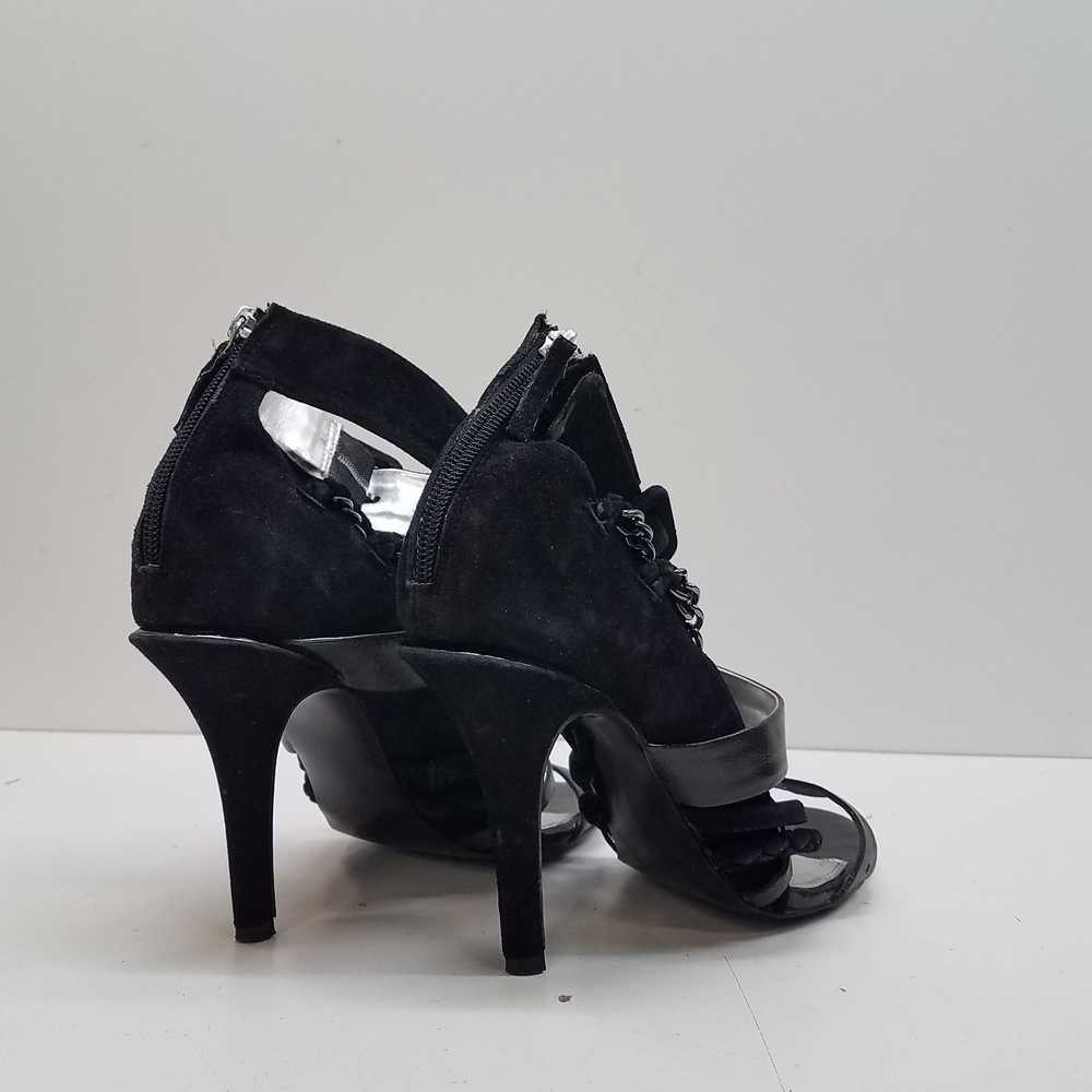 BEBE Black Suede Leather Ankle Zip Strap Sandal P… - image 4