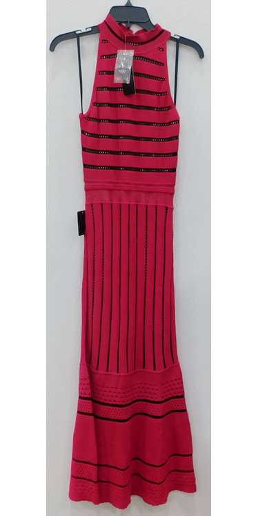 Bebe Women's VNTG Pink and Black Stripped Casi Poi