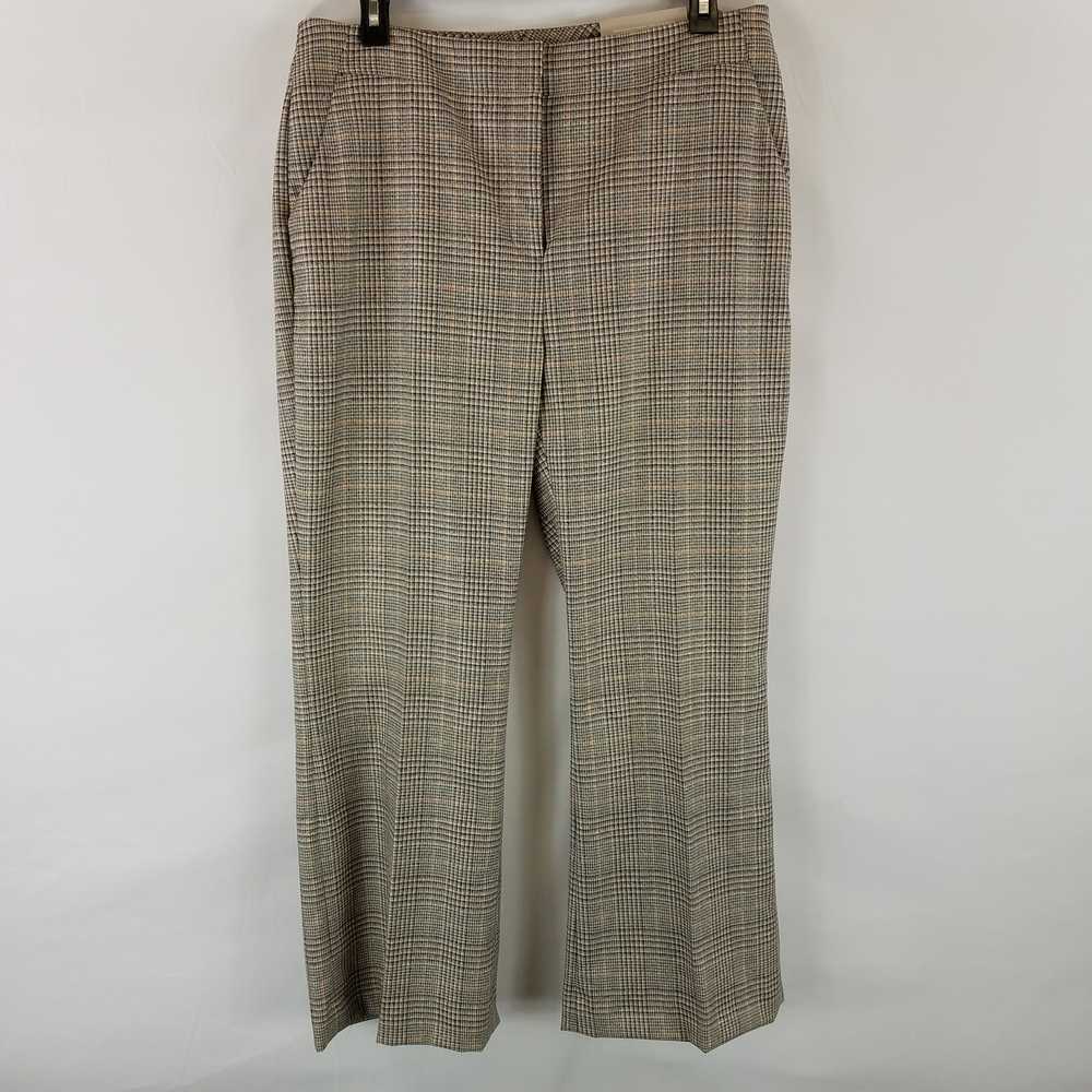 Chico's Chicos Women Tan Plaid Shimmer Trousers M… - image 1