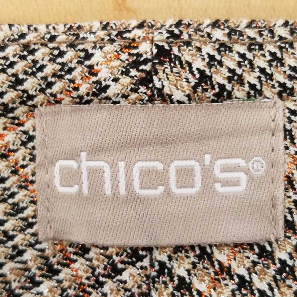 Chico's Chicos Women Tan Plaid Shimmer Trousers M… - image 3