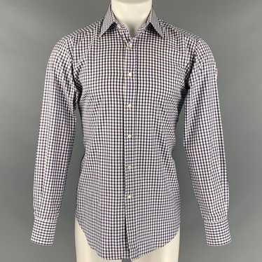 Etro White Blue Checkered Long Sleeve Shirt